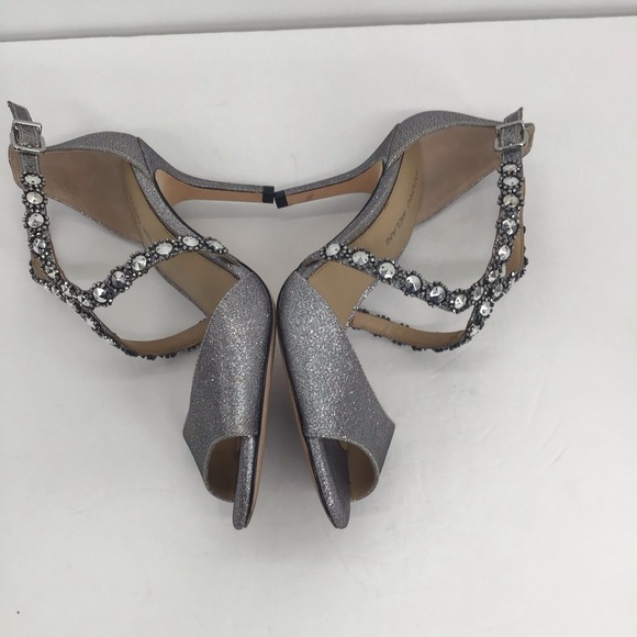 Antonio Melani Jamme Galaxy Heel Formal Wedding Party Silver Size 7 - Picture 5 of 9